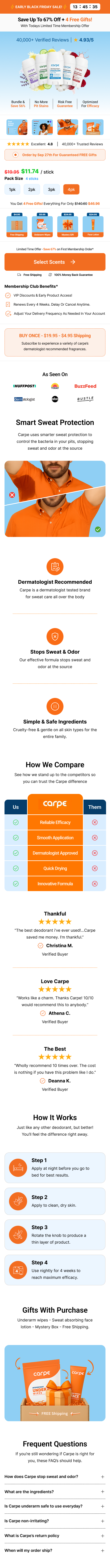 Carpe redesigned website - clean, modern blue-themed layout with clear visual hierarchy and conversion optimization