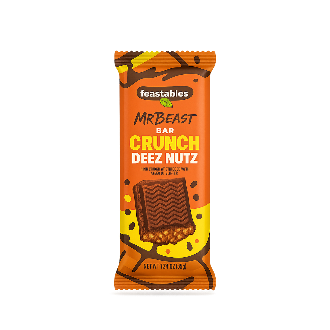 Feastables MrBeast Crunch Deez Nutz bar product shot